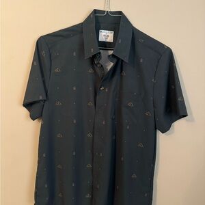 Men's Dark Blue Casual Button Down Shirt